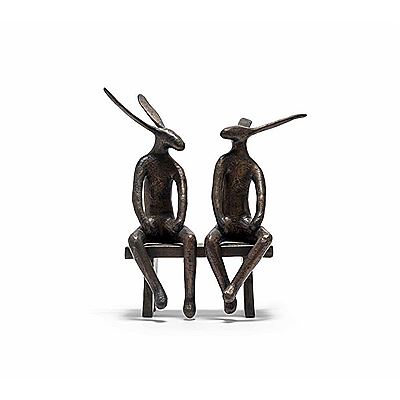 Two Seated Hares