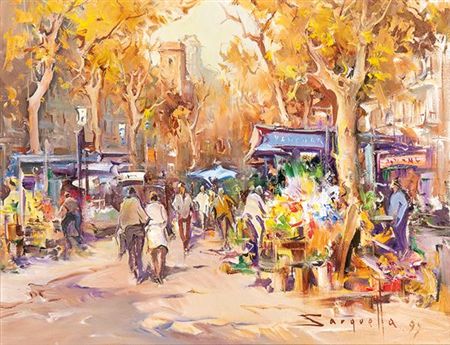 Rambla of flowers in Barcelona