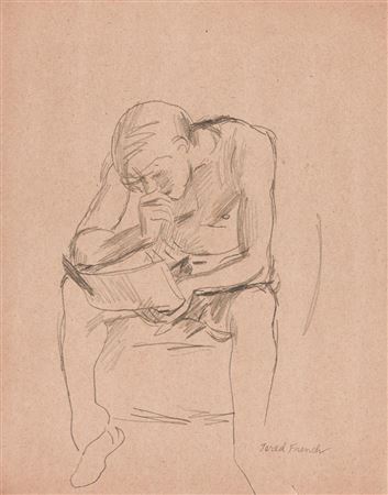 Untitled (Seated naked man and naked woman)