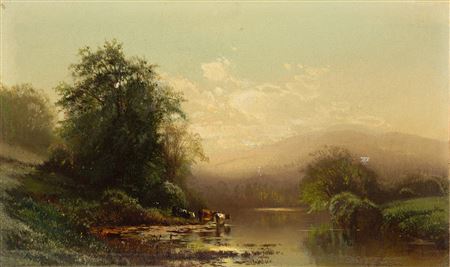 Cows by a Stream