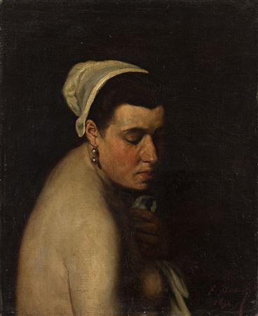 Femme à la perle en toilette