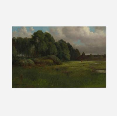 Wooded Indiana Meadow with Lone Cow and Pond