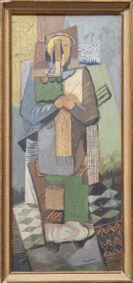 Figure with Knitting Needles