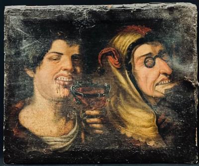 Emperor Nero Drinking Blood next to Jester