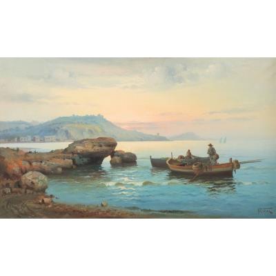 Coastal navy with fishermen by Vincenzo Udine - Auction record, sale price, and art valuation. Compare with similar artists and explore comparable artworks.