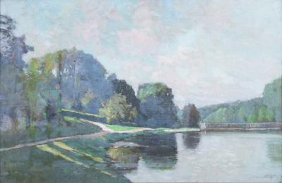 Tranquil lake scene