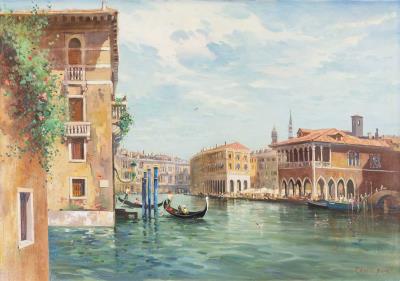 A Venetian backwater with gondolas by John Barrie Haste - Auction record, sale price, and art valuation. Compare with similar artists and explore comparable artworks.