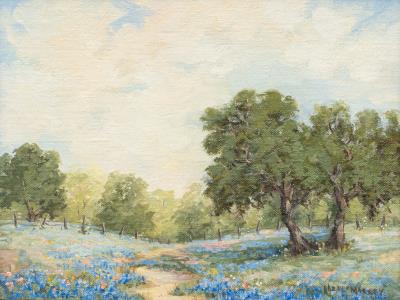 Oaks and Bluebonnets by Hazel Massey - Auction record, sale price, and art valuation. Compare with similar artists and explore comparable artworks.
