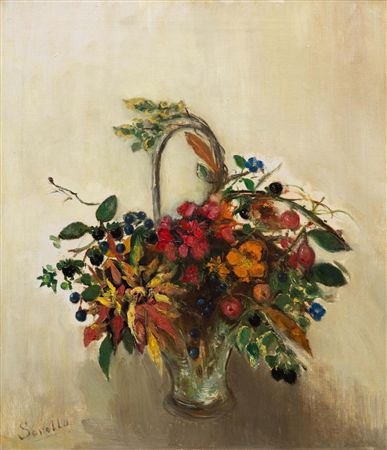 Bouquet in a basket by Theresa Ansingh - Auction record, sale price, and art valuation. Compare with similar artists and explore comparable artworks.