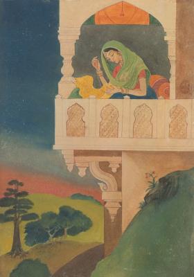 Rani Pushapavati awaiting the arrival of her husband Rana Shiladitya