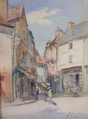 Busy street in Burgundy by Paul Lippe - Auction record, sale price, and art valuation. Compare with similar artists and explore comparable artworks.