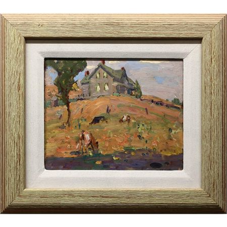Cows Grazing on the Farm in Summer by Dewitt Drake - Auction record, sale price, and art valuation. Compare with similar artists and explore comparable artworks.