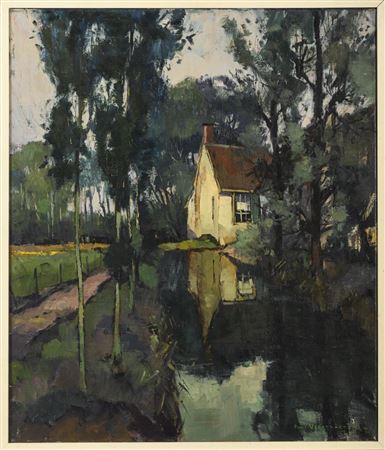 Canal with House by Alfons Verstraeten - Auction record, sale price, and art valuation. Compare with similar artists and explore comparable artworks.