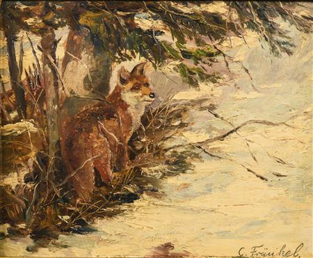 Fox in Winter Landscape
