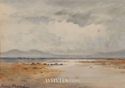 BOG LANDSCAPE WITH MOUNTAINS
