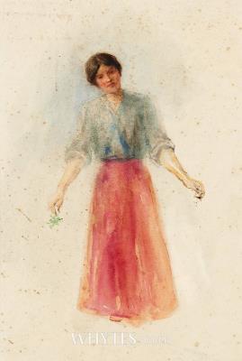 WOMAN IN RED SKIRT