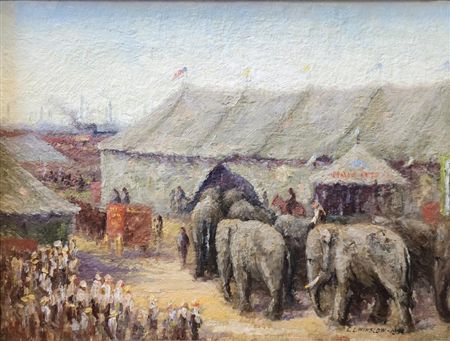 The Circus by Edward Lee Winslow - Auction record, sale price, and art valuation. Compare with similar artists and explore comparable artworks.
