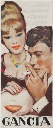Couple with cigarette and cocktail glass