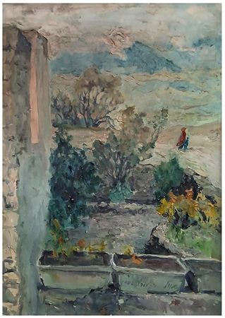 A garden with planters in the Galilee landscape by Shaul Victor - Auction record, sale price, and art valuation. Compare with similar artists and explore comparable artworks.