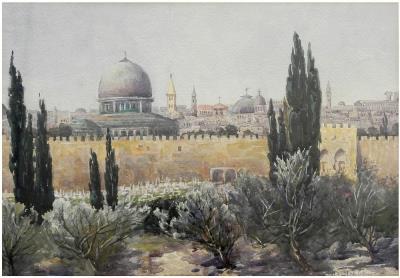 Walls of Jerusalem and the Dome of the Rock by Philippa Anna Frederica Stephenson - Auction record, sale price, and art valuation. Compare with similar artists and explore comparable artworks.