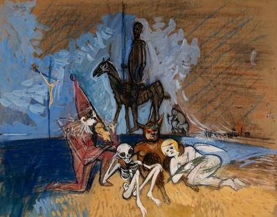 Encounter (Faun, Death and Angel of Peace) by Walter Kurt Wiemken - Auction record, sale price, and art valuation. Compare with similar artists and explore comparable artworks.