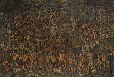 Cremation Ceremony, Bali by Ida Bagus Made Widja - Auction record, sale price, and art valuation. Compare with similar artists and explore comparable artworks.