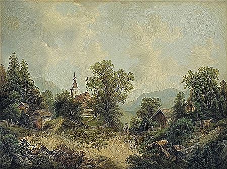 MOUNTAIN LANDSCAPE WITH A CHURCH