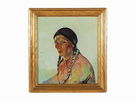 Taos Indian Girl by Hans Paap - Auction record, sale price, and art valuation. Compare with similar artists and explore comparable artworks.