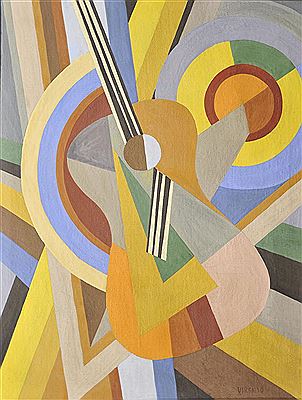 Composition cubiste à la guitare by Virgilio Vallmajo - Auction record, sale price, and art valuation. Compare with similar artists and explore comparable artworks.