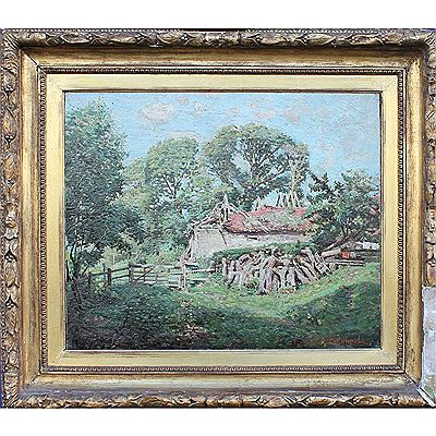 Woodland Landscape with Ruined Farm Buildings by Frederick T Catchpole - Auction record, sale price, and art valuation. Compare with similar artists and explore comparable artworks.