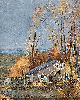 House in an autumn landscape