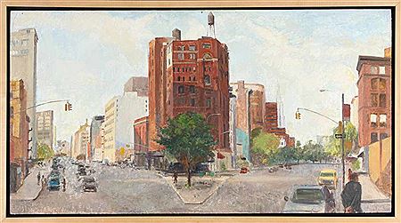 'Lower West Broadway' by Peter Colquhoun - Auction record, sale price, and art valuation. Compare with similar artists and explore comparable artworks.