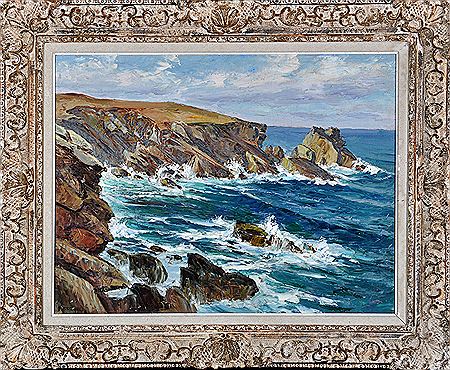 "Pointe de Kervihan á Quiberon" - waves breaking on rocks