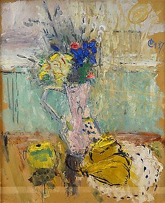 "Still Life with Wild Flowers and Fruit"