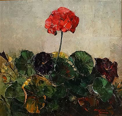 "The Red Hydrangea"