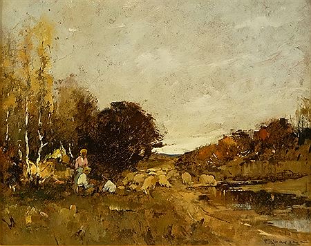 With the sheep at the Pond