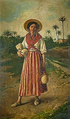 Peasant with palm grove in the background by Adelardo Parrilla Candela - Auction record, sale price, and art valuation. Compare with similar artists and explore comparable artworks.
