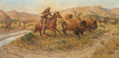 Colonel Goodnight Entering the Palo Duro by Joe Beeler - Auction record, sale price, and art valuation. Compare with similar artists and explore comparable artworks.