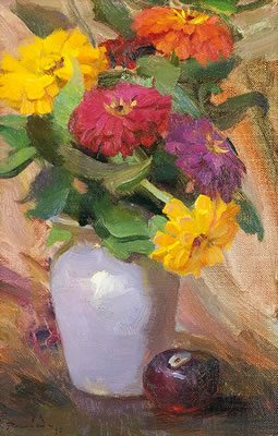 Zinnias by Louis Escobedo - Auction record, sale price, and art valuation. Compare with similar artists and explore comparable artworks.