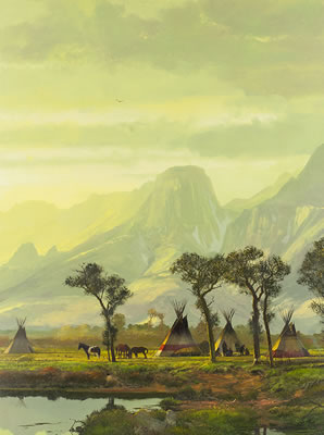 "Golden Moment, Indian Encampment"