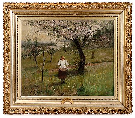 "Cherry Blossom Time"-1894 by Joseph Malachy Kavanagh - Auction record, sale price, and art valuation. Compare with similar artists and explore comparable artworks.