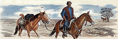 "SOLDADO A CABALLO CON PAVO"