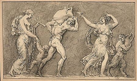 Frise de faunes et de bacchantes, d'après un bas-relief antique