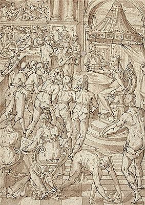 QUEEN VASHTI REFUSING TO OBBEY AHASUERUS' COMMAND by Giovanni Guerra - Auction record, sale price, and art valuation. Compare with similar artists and explore comparable artworks.