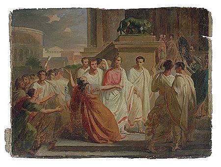 CAESAR SURRENDERING TO THE SENATE AT THE IDES OF MARCH
