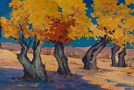 Sample artwork by Perch Aknuni (1921 - 1991), known for landscape painting - View similar artists and auction records