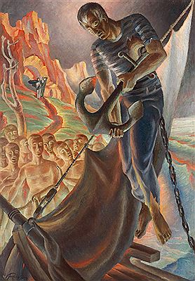 Boater (Beatrice and Virgil descending into hell) by Victor Fedorov - Auction record, sale price, and art valuation. Compare with similar artists and explore comparable artworks.