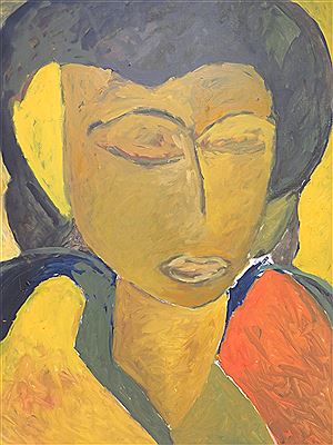 Visage Martine jeune orangé, avril 1989