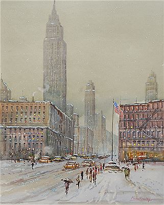 Empire State Building, New York by Michael Crawley - Auction record, sale price, and art valuation. Compare with similar artists and explore comparable artworks.