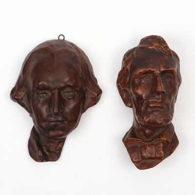 Maquettes of George Washington and Abraham Lincoln for Mt. Rushmore, composition (2)
